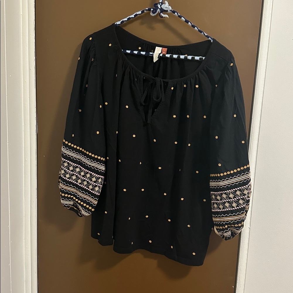 Anthropologie Pilcro Calanthe Top Bohemian Festival Boho Size large